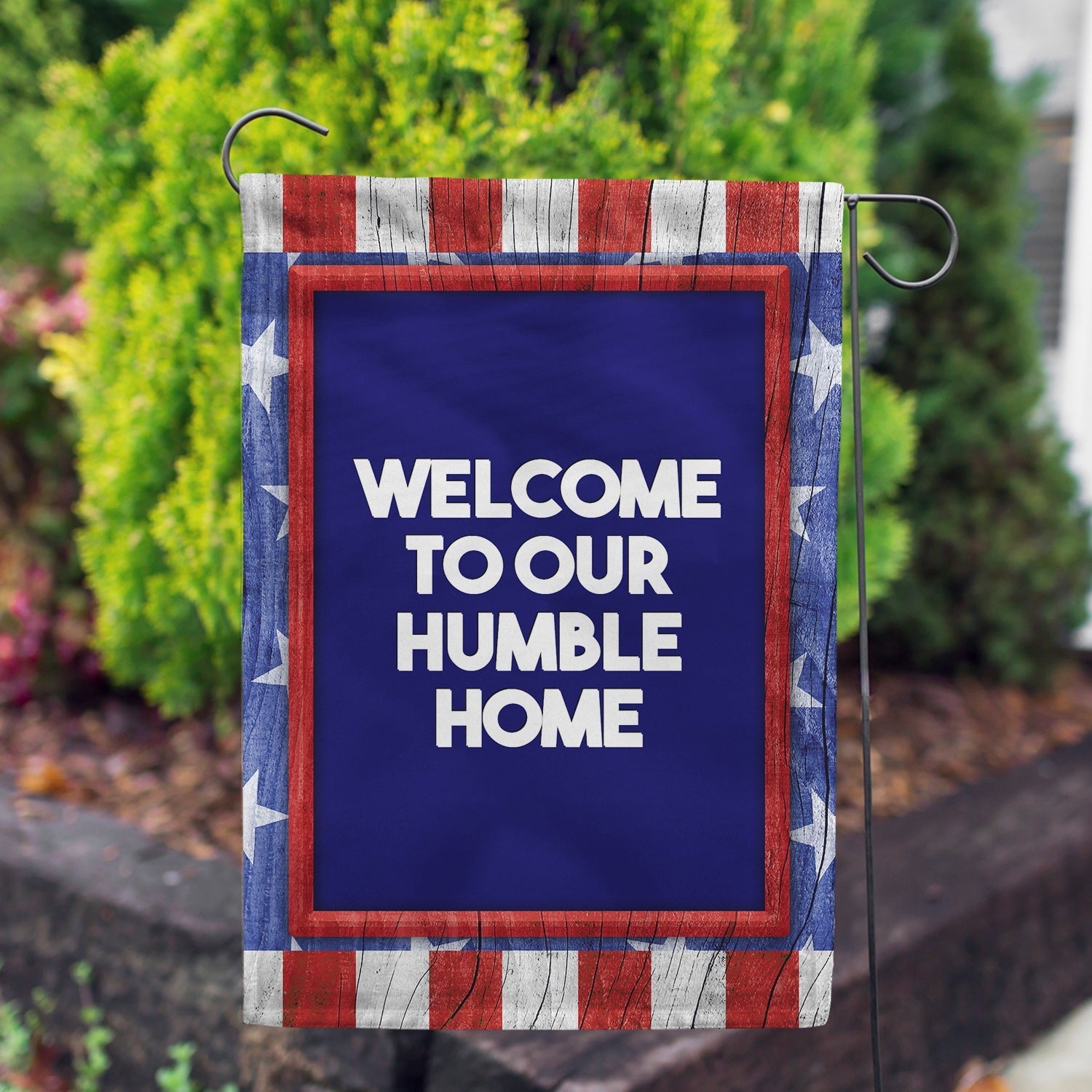 Personalized All American Old Wood Message Garden Flag