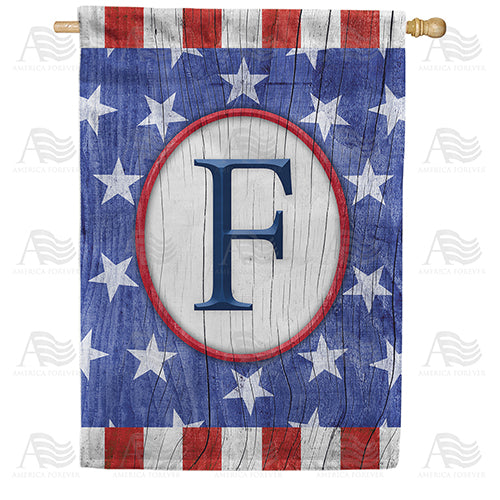 All American Old Wood Monogram Double Sided House Flag