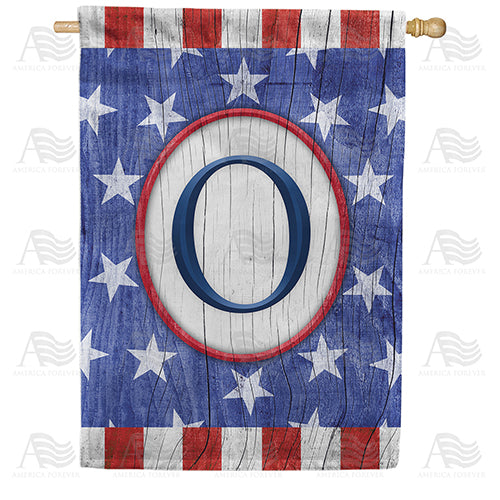 All American Old Wood Monogram Double Sided House Flag