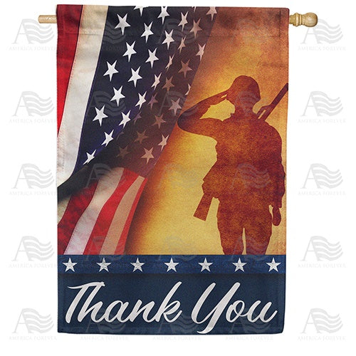 Thank You For Your Service Double Sided House Flag